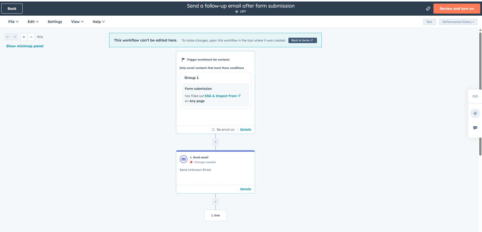 HubSpot automated workflow setup